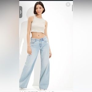 American Eagle Low Rise Baggy Wide Leg Jeans, size 18L